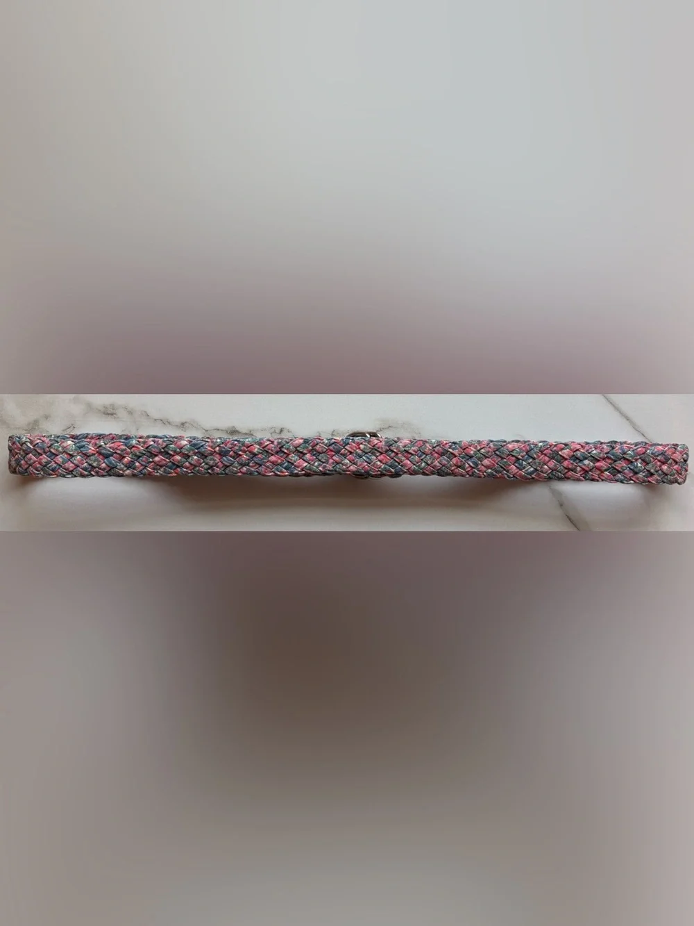 American Eagle Outfitters Braided Multi-Color Belt with Silver Rings